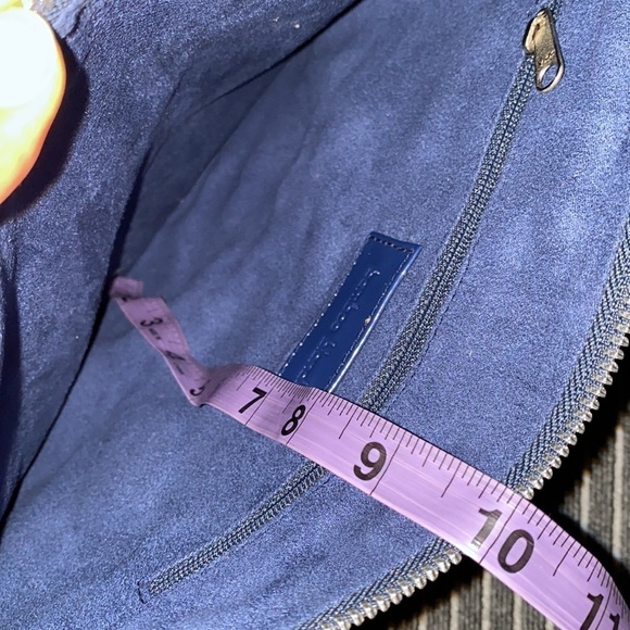 Fashion Mystic blue glossy Lucky Embossed oversized clutch  Bag - Picture 7 of 15